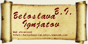 Beloslava Ignjatov vizit kartica